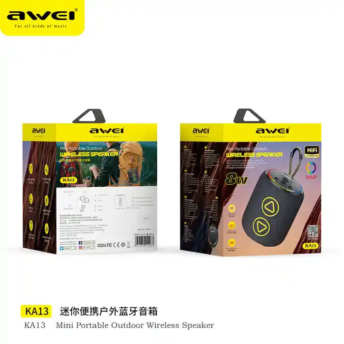 AWEI KA13 Mini Portable Outdoor Wireless Dynamic RGB Bluetooth Speaker